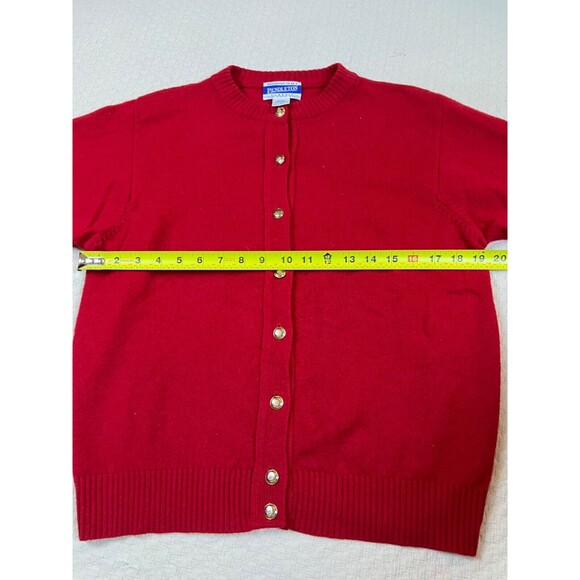Vintage Pendleton Cardigan 100% Virgin Wool Sweater Preppy | Red | Women's Small - Picture 14 of 14